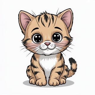 Cute Animated Baby Cat Vector Art
