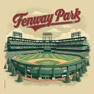 Vintage Fenway Park Illustration