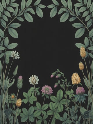 Rustic Wildflowers and Clover Frame