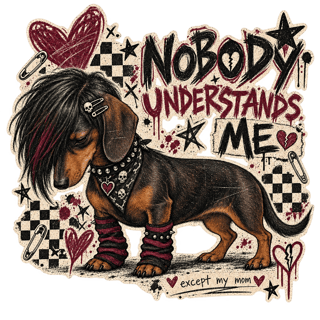 Y2K Emo Dachshund Vintage Graphic