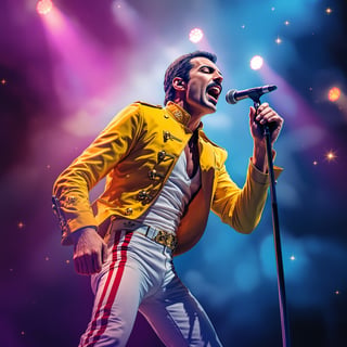 Abstract Freddie Mercury Concert Art