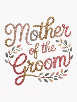 Mother of the Groom Braided Yarn Text