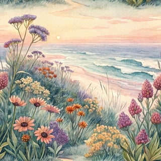 North Carolina Coastal Wildflowers Panorama