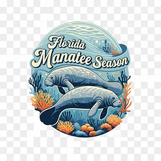 Florida Manatee Season Illustration