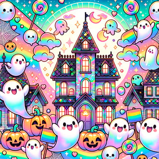 Kawaii Haunted Houses Pattern