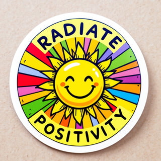 Cheerful Sun Radiate Positivity Badge