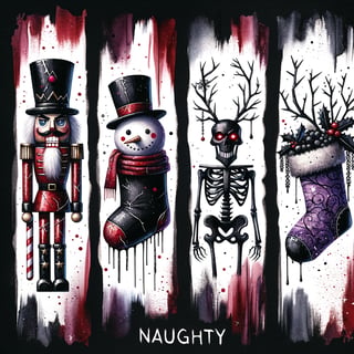 Gothic Watercolor Christmas Collage