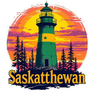 Vibrant Saskatchewan Lighthouse T-Shirt Design
