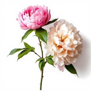 Photo-Realistic Peonies on White