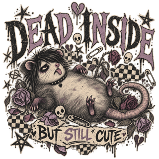 Dead Inside Emo Possum Illustration
