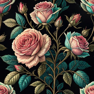 Realistic Tea Roses Illustration