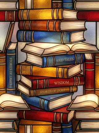 Stained Glass Inspired 3D Book Pattern