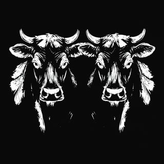 Minimalist Cow Faces Design