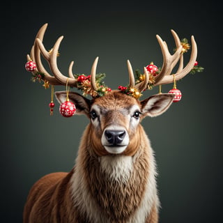 Reindeer with Christmas Decorations