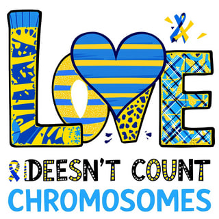 Vibrant LOVE Graphic for Down Syndrome Awareness