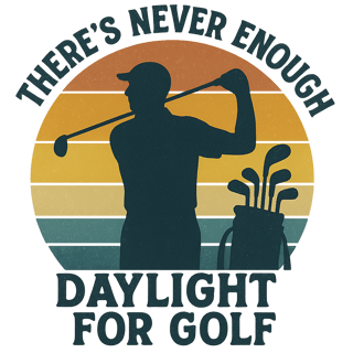 Vintage Golfer Silhouette Sunset