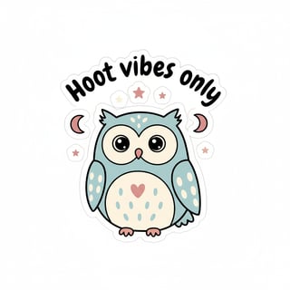 Minimalist Owl Sticker Design