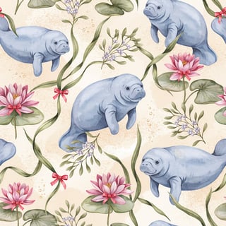 Manatee Holiday Seamless Tumbler Wrap