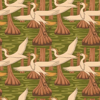 1970s Groovy Nature Tile Pattern