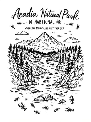 Acadia National Park T-Shirt Design