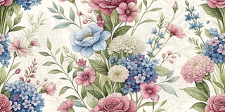 Soft Watercolor Flower Bouquet