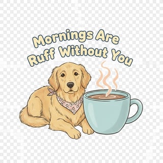 Cozy Golden Retriever with Coffee