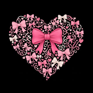 Pink Heart-Shaped Bow Illustration