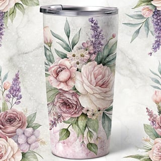 Elegant Floral Tumbler Wrap Design