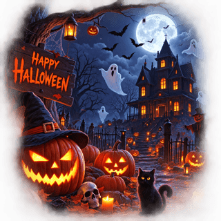 Spooky Halloween Night Scene