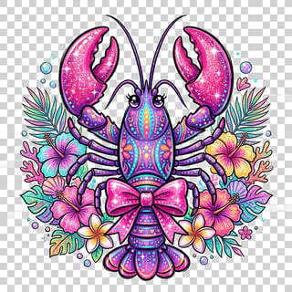 Cute Purple Lobster Illustration