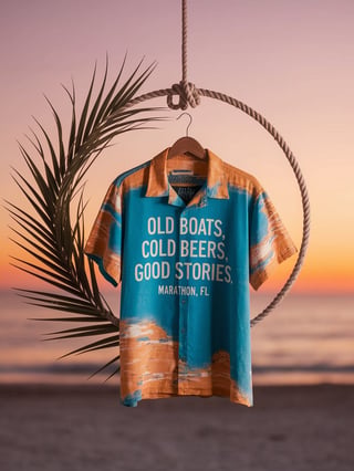 Tropical Shirt Design - Old Boats & Cold Beers