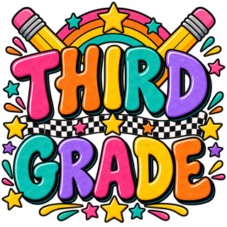 THIRD GRADE Retro Lettering Graphic