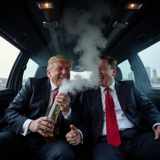 Trump and Musk Hotboxing Limo