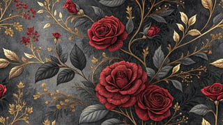 Gothic Floral Design with Roses