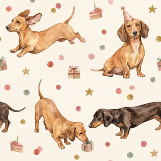 Joyful Dachshund Birthday Pattern