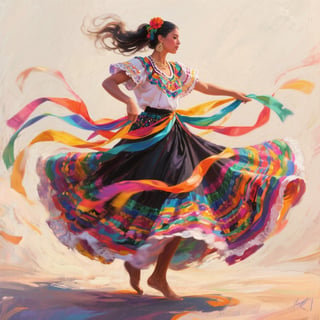 Vibrant Folklórico Dancer Skirt