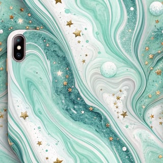 Abstract Marble Design with Glitter Accents