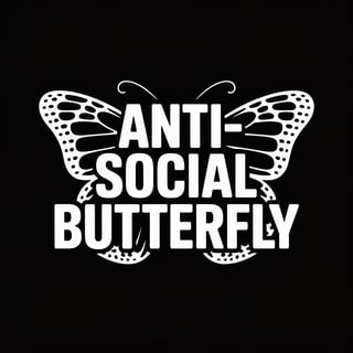 Anti-Social Butterfly Text Design