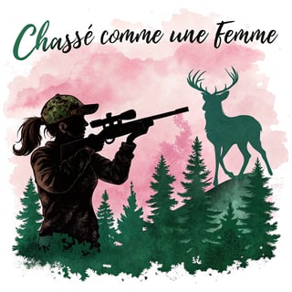 Feminine Hunting Silhouette Art