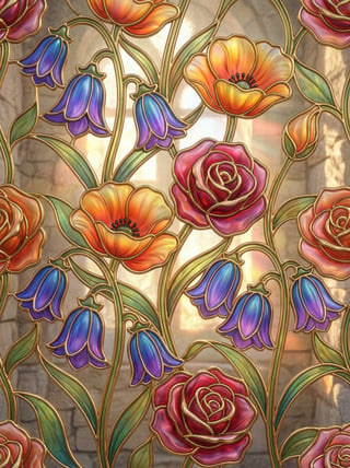 3D Stained Glass Botanical Art