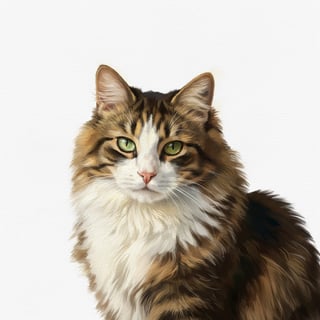 Digital Oil Painting of Cat Portrait