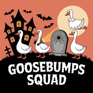 Halloween Cartoon Geese Illustration