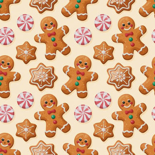 Festive Gingerbread & Candy Pattern