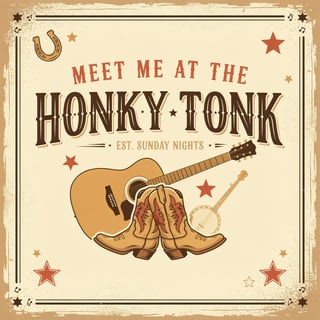 Vintage Country-Western Honky Tonk Design
