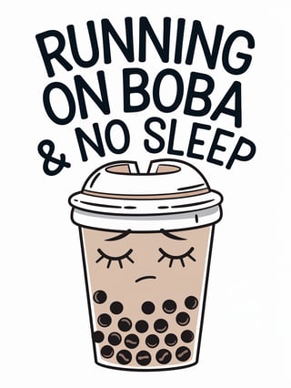 Tired Boba Cup Design