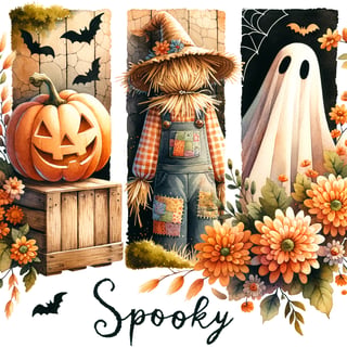 Cozy Cottagecore Spooky Season Collage