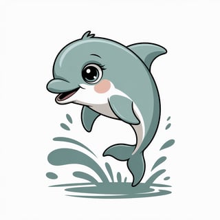 Cute Animated Baby Dolphin Art