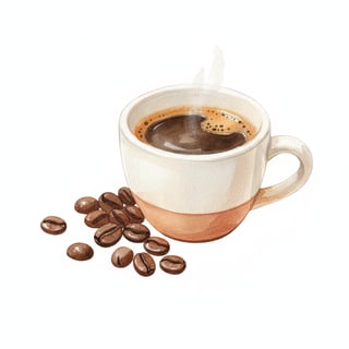 Watercolor Espresso Cup Illustration