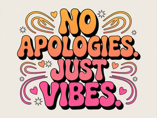 Bold Retro 'No Apologies' Design
