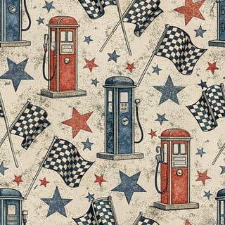Retro Gas Station Grunge Pattern